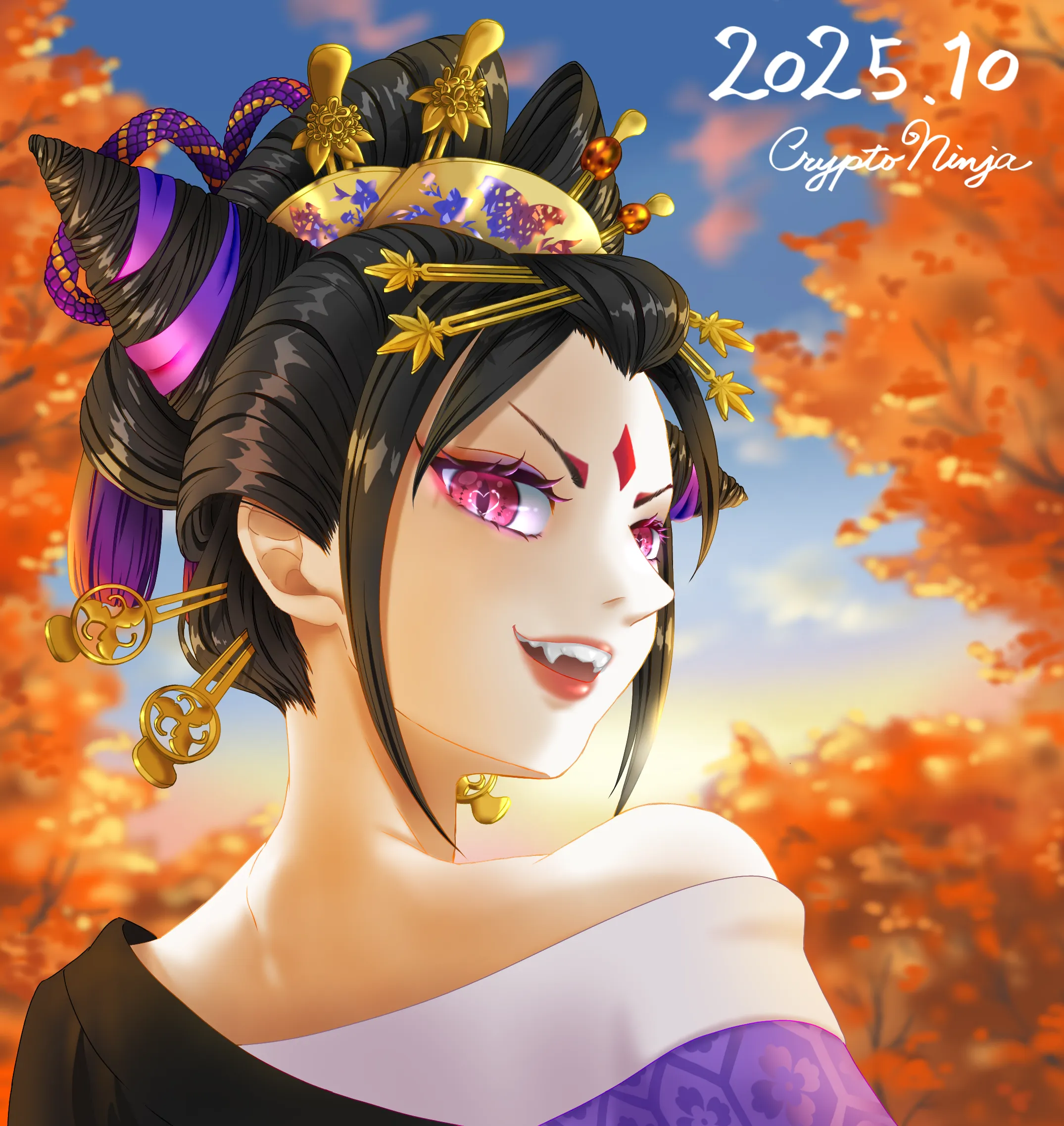 2025年10月のにんじゃーと記念SBTイラスト（チャン嫁さん作）