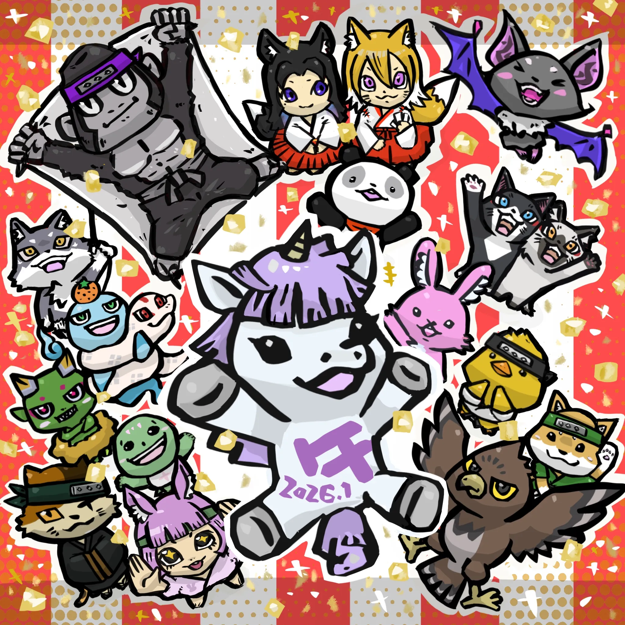 2026年1月のにんじゃーと記念SBTイラスト（ひろゆきさん作）